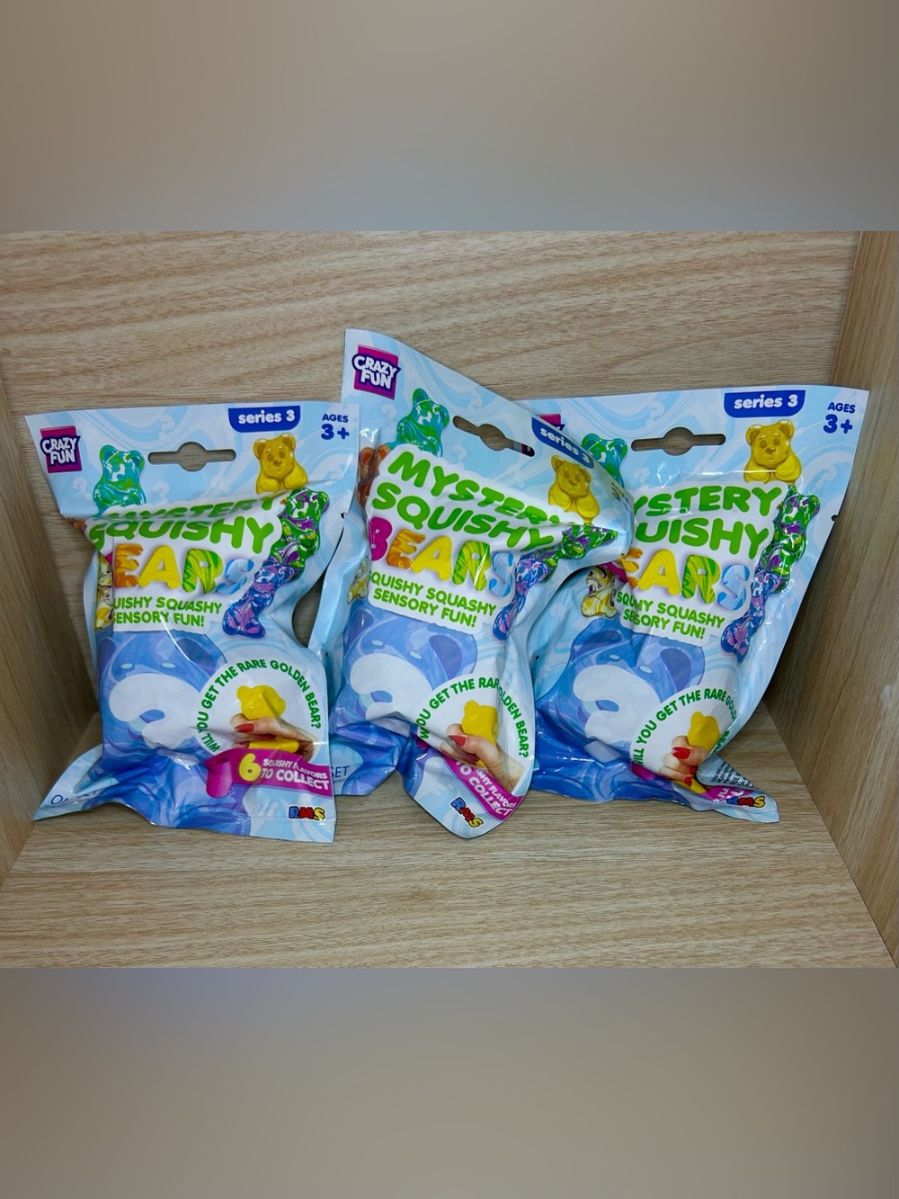 RMS Crazy Fun Mystery Tie Dye Bears - Lot of 3 Squishy Bears